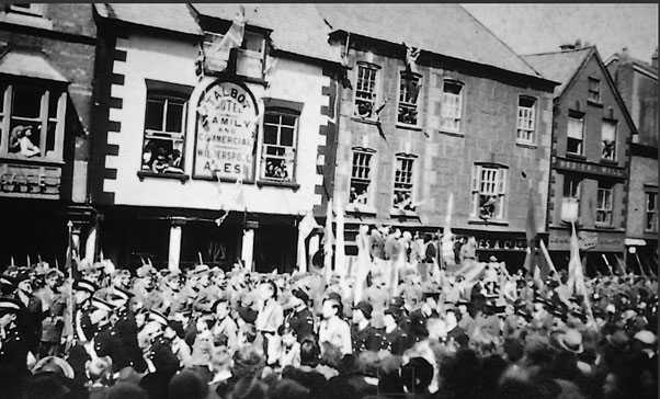 No date on this photo but, judging by the uniforms and the crowds, this looks like VE Day at the end of WW2