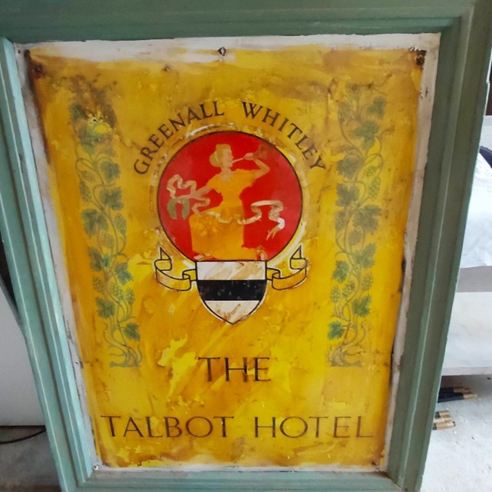 The Talbot Hotel sign discovered during the renovations
